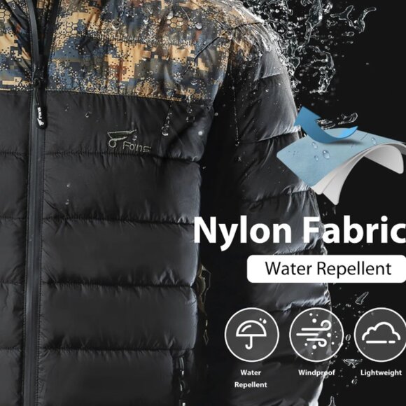 8 Fans Men's Hunting Jacket - Lightweight & Warm Packable Winter Windproof Coat - Picture 8 of 9